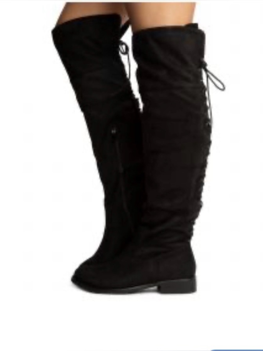 J Adams Women's Black Lace-Up Over-the-Knee Boots